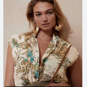 Banana Republic Ramie Utility Shirt NWT Size Medium